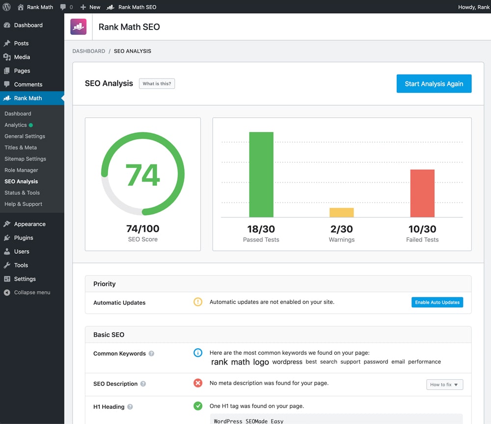 SEO Analysis Tool Based on 40 Factors