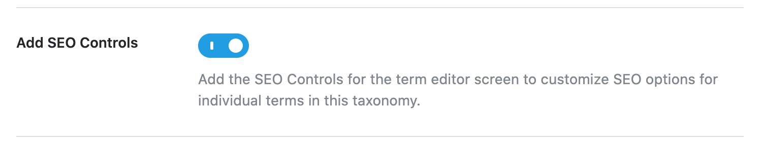 Add SEO Controls - categories