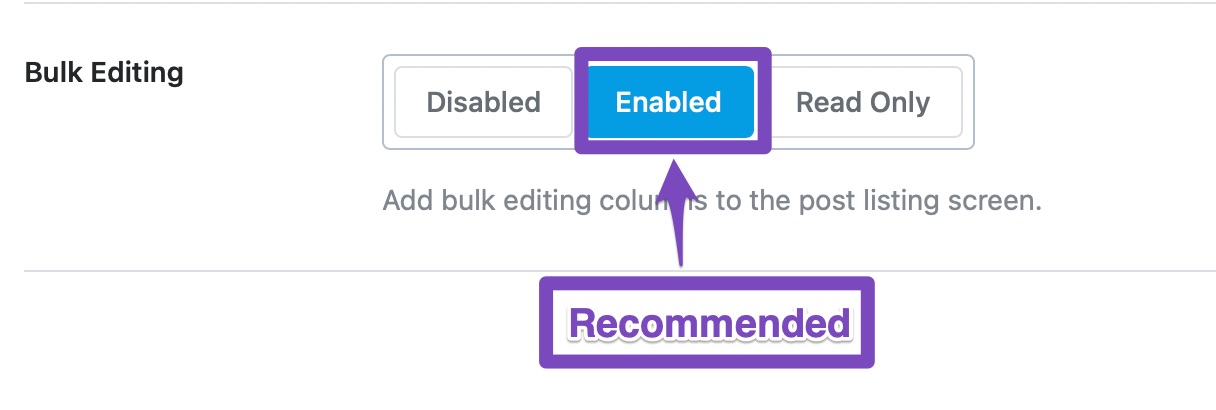 enable bulk editing for posts