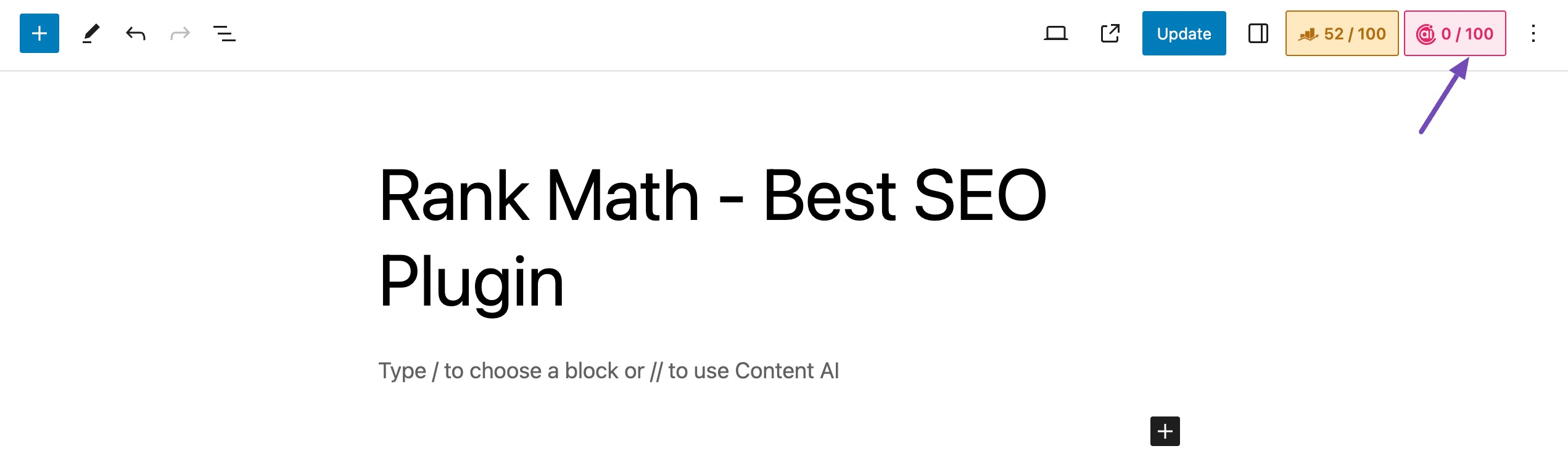 Click Content AI icon to open Content AI panel