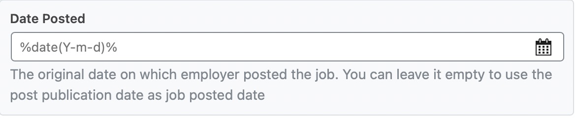 Enter Date Posted