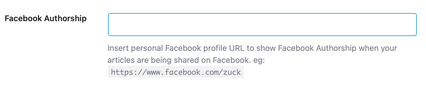 Enter your Facebook authorship id - Social Meta