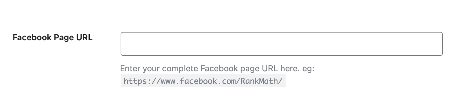 Enter your Facebook page URL - Social Meta