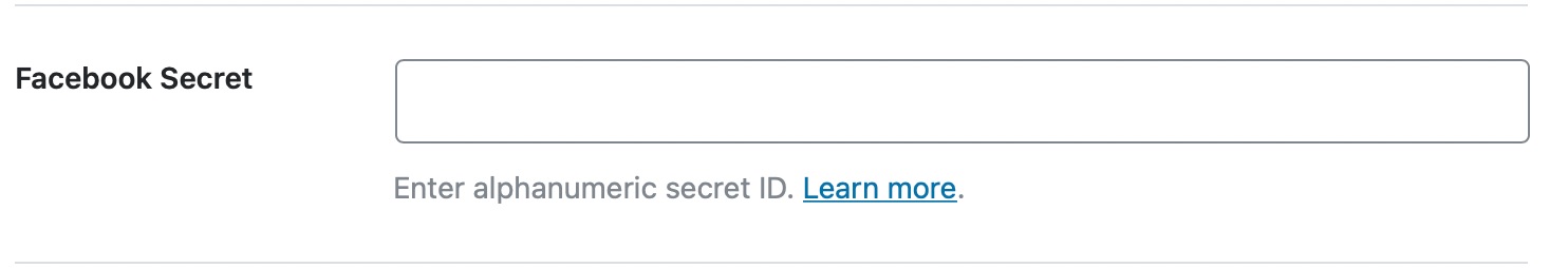 Enter your Facebook secret key - Social Meta