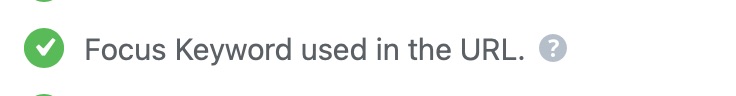 focus keyword used in the URL optimization test