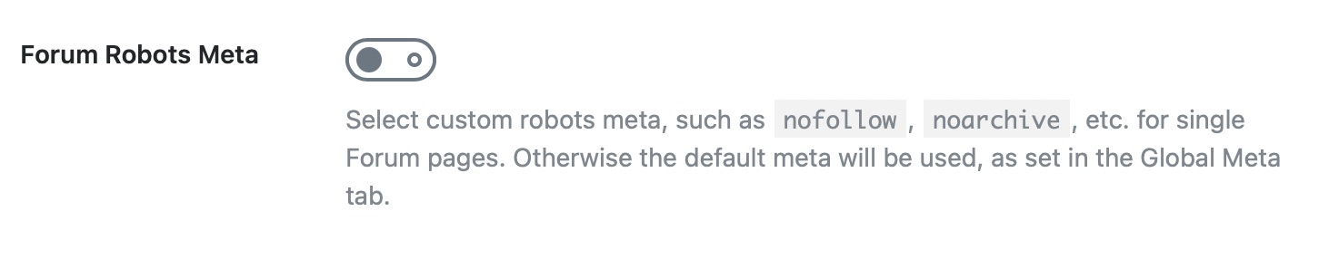 meta robots for forums