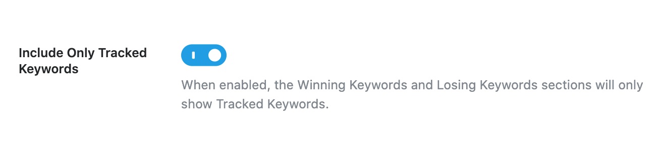 Include Only Tracked Keywords