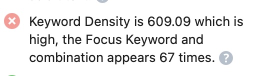 keyword density test failed