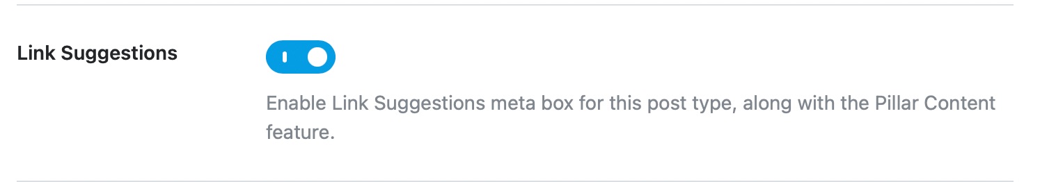 link suggestions enabled or disabled - posts meta
