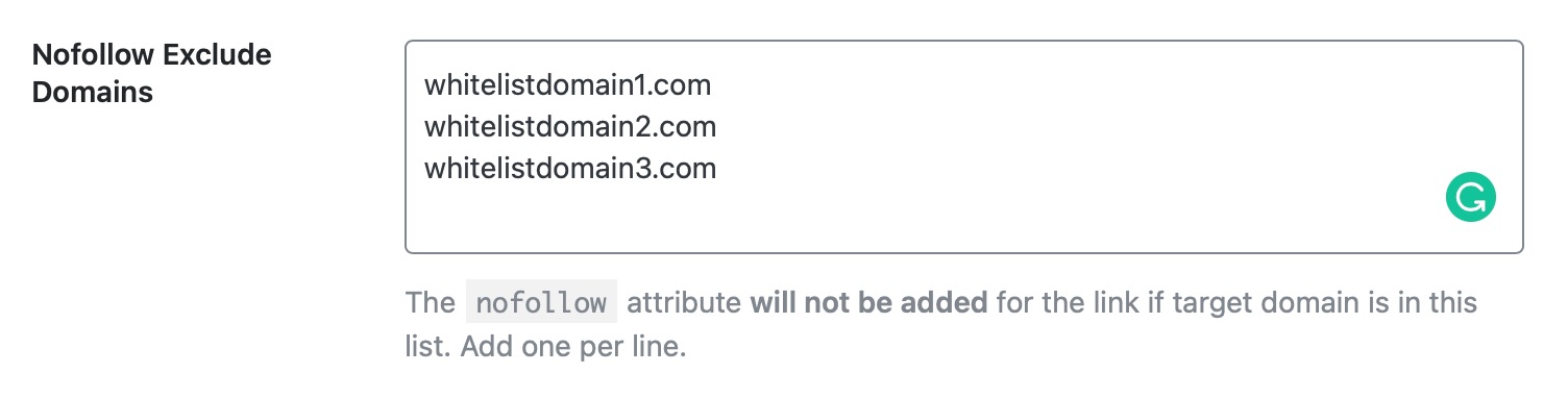 nofollow exclude domains