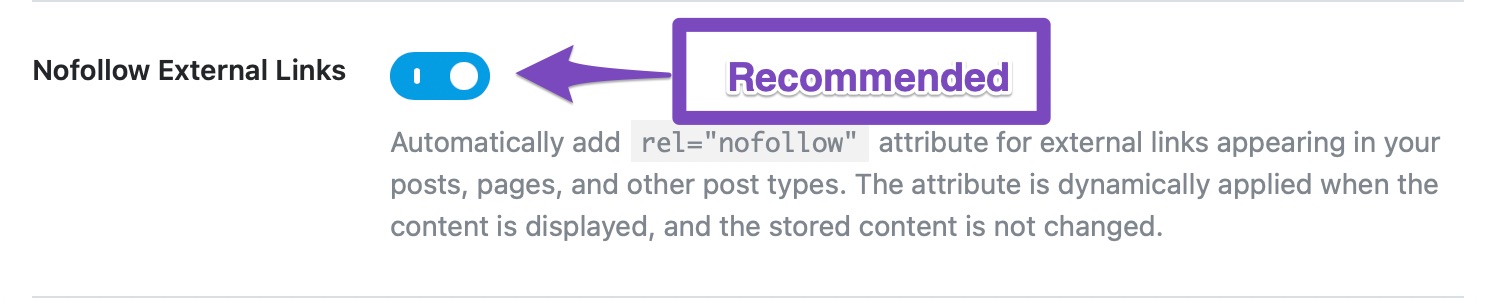 nofollow external links
