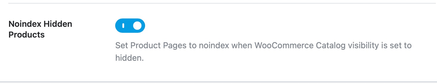 Noindex Hidden Products
