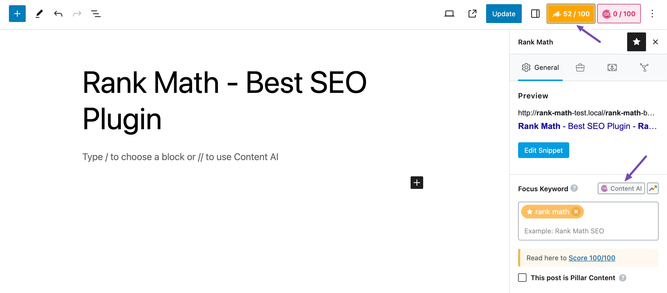 Open Content AI from Rank Math Meta Box