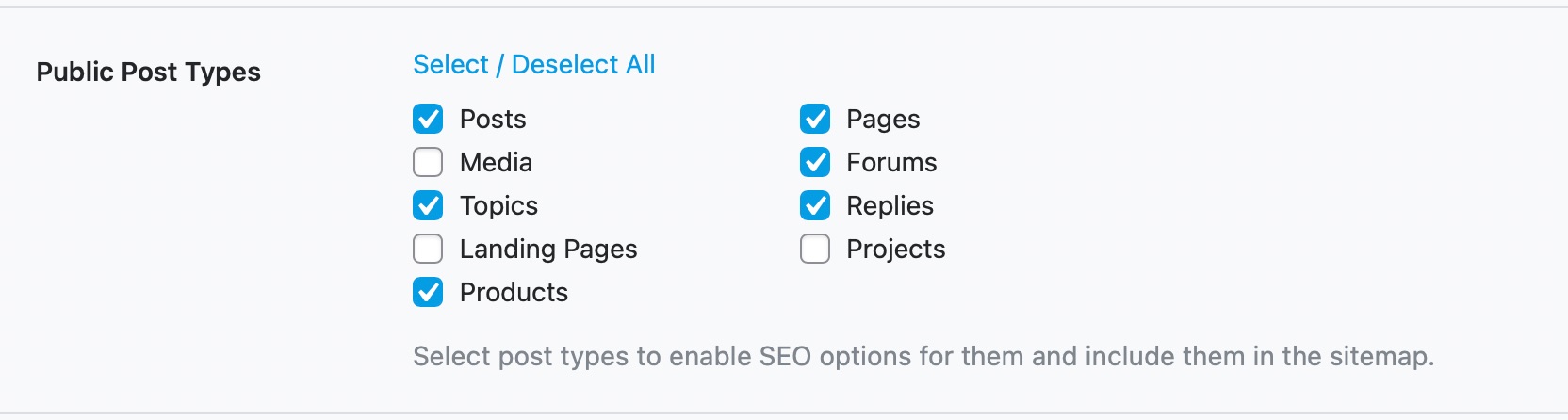 Which Public Post Types To Include In Sitemap