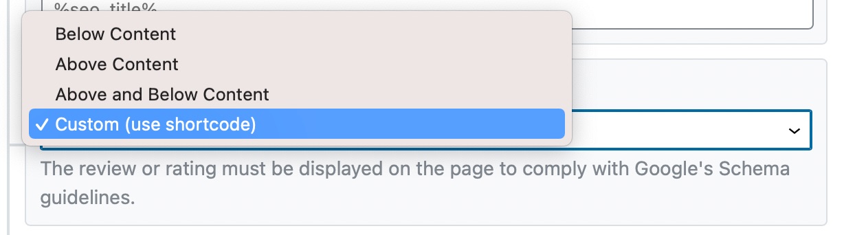Select the review location