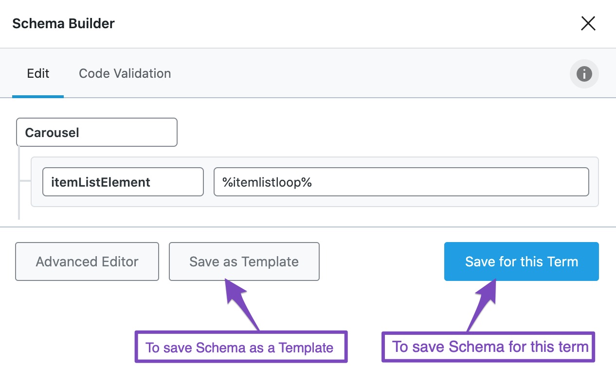 Saving the Carousel Schema