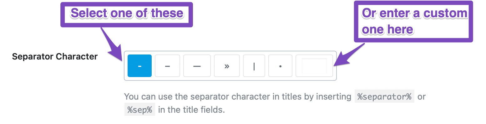 Global Meta - separator character configuration