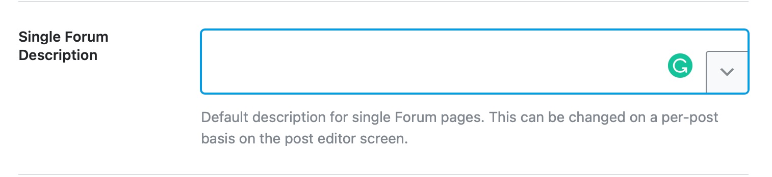 single forum description