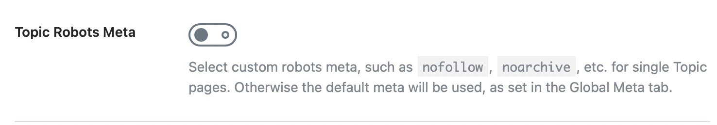 Topic robots meta