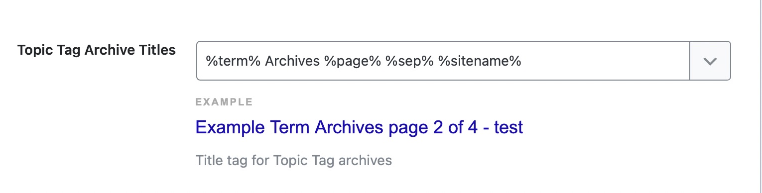 Topic tag archive title template format