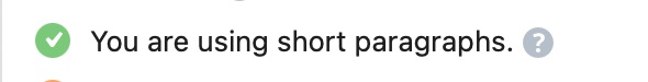 using short paragraphs test