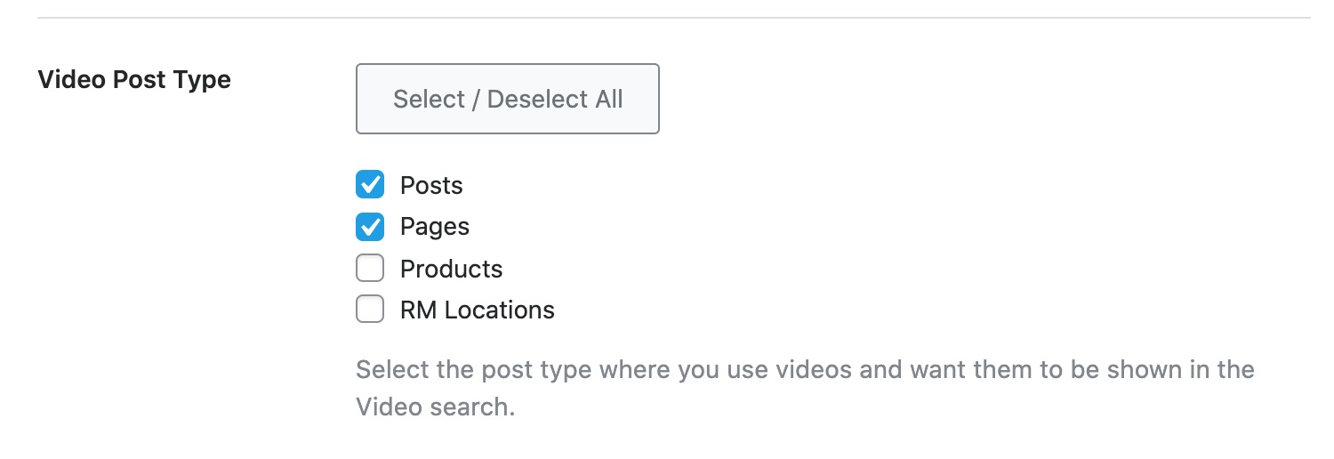 Video Post Type