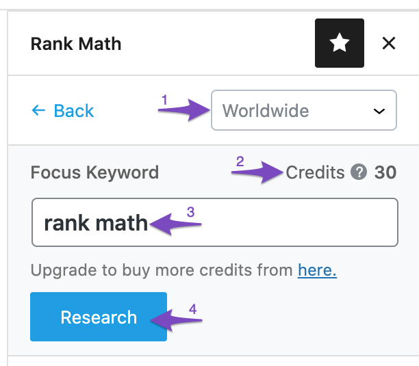 Content AI panel in Rank Math Metabox