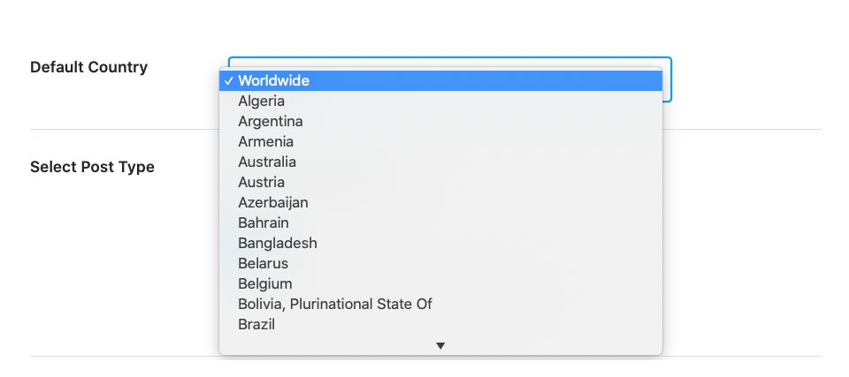 Default Country in Content AI