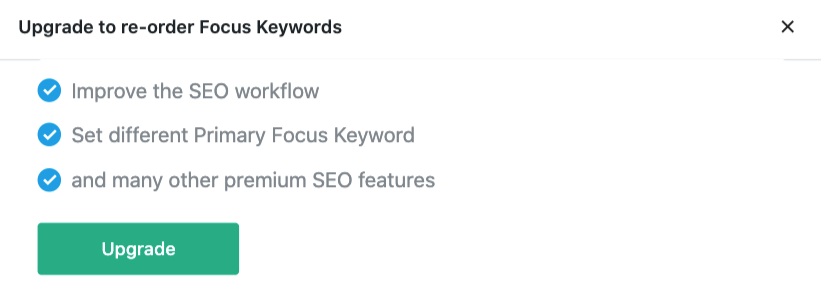 Upgrade to re-order Focus Keywords