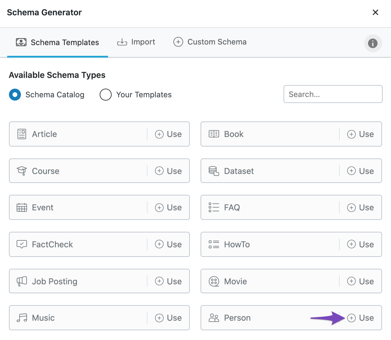 Use Person Schema type